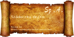 Szádeczky Anita névjegykártya