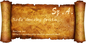 Szádeczky Anita névjegykártya