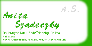 anita szadeczky business card